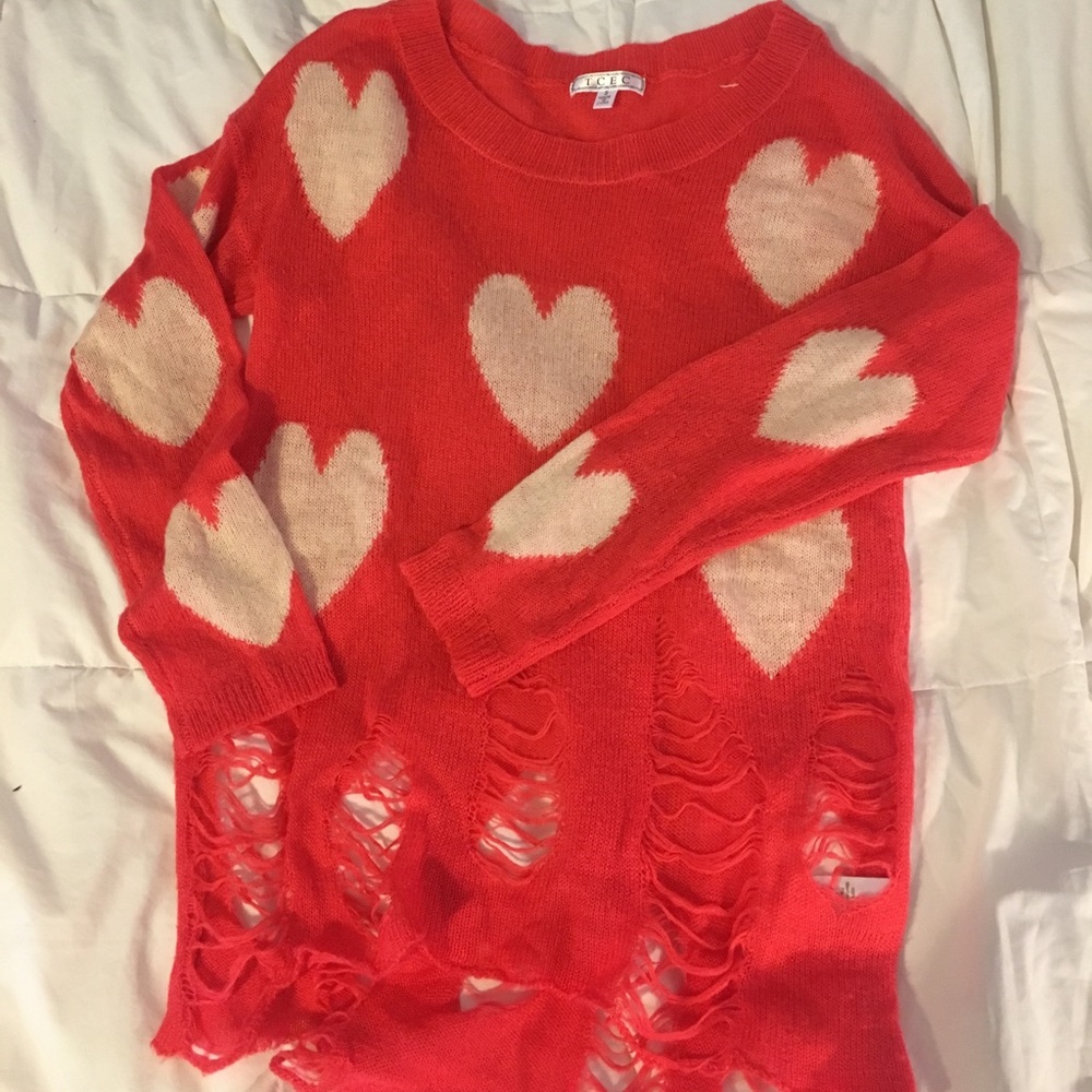 Distressed Patterned Sweater